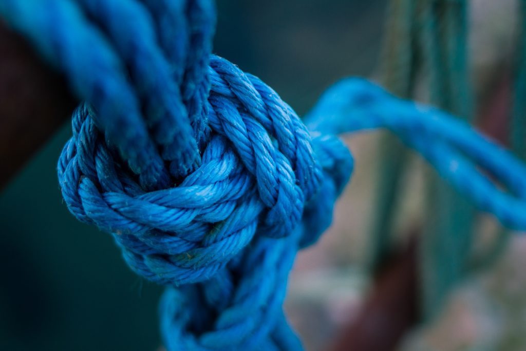 Blue Rope Tied on a Pier